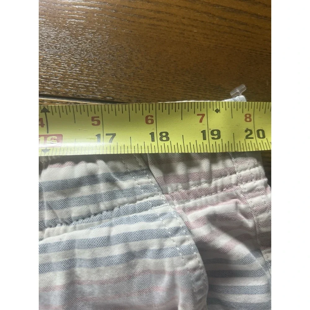 LL Bean Swim Trunks Mens 2XL Red White Blue Striped Pocket Stretchy